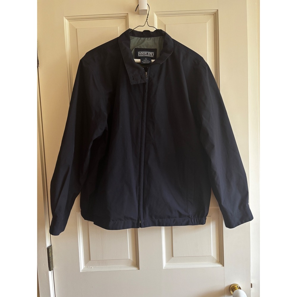 Lands End Navy Blue Gore-Tex Harrington Jacket Womens Small 6-8 Full Zip